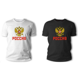 Футболка "Россия", белая, 100%-хлопок