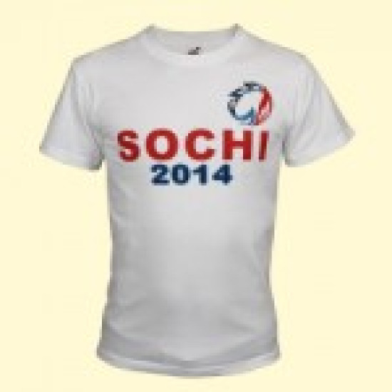 Футболка "Sochi 2014", белая, 100%-хлопок